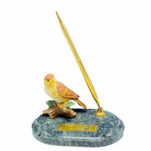 Sparrow pen pencil holder sculpture figurine gift
